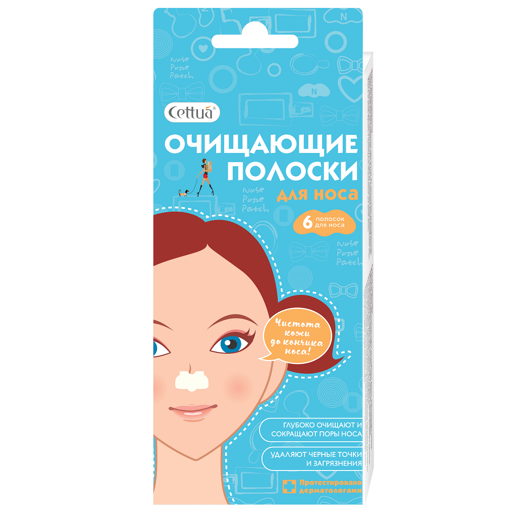 Cettua Полоски для носа очищающие, 6 шт.