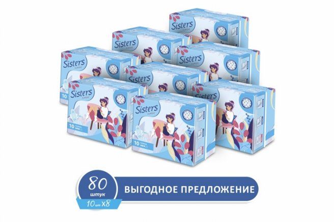 фото упаковки Sisters Classic Normal прокладки женские гигиенические