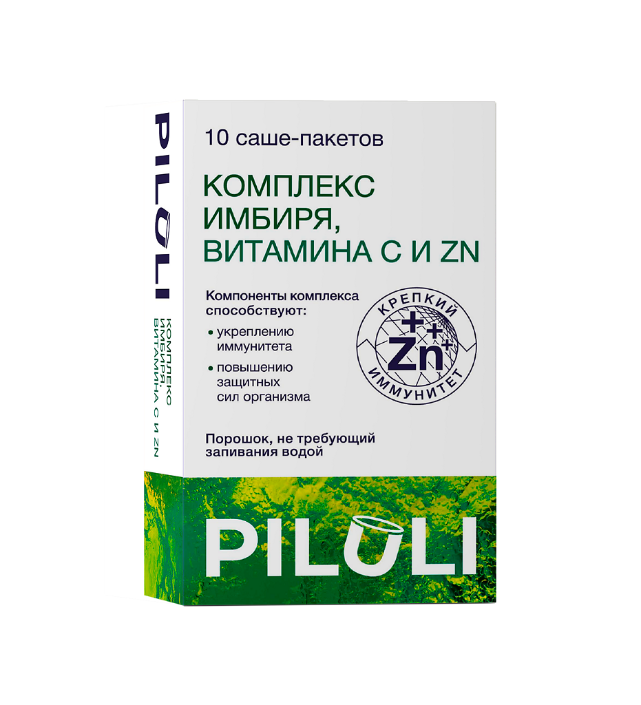 фото упаковки Piluli Комплекс имбиря, витамина С и Zn