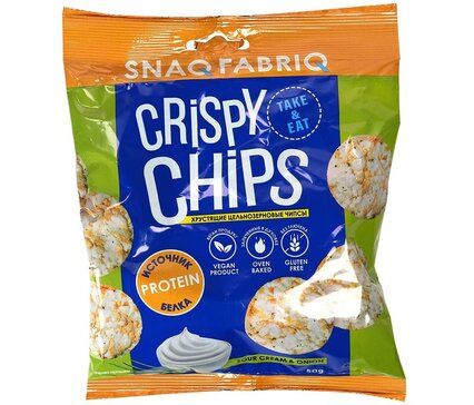 фото упаковки Crispy Chips Чипсы низкокалорийные Сметана с луком