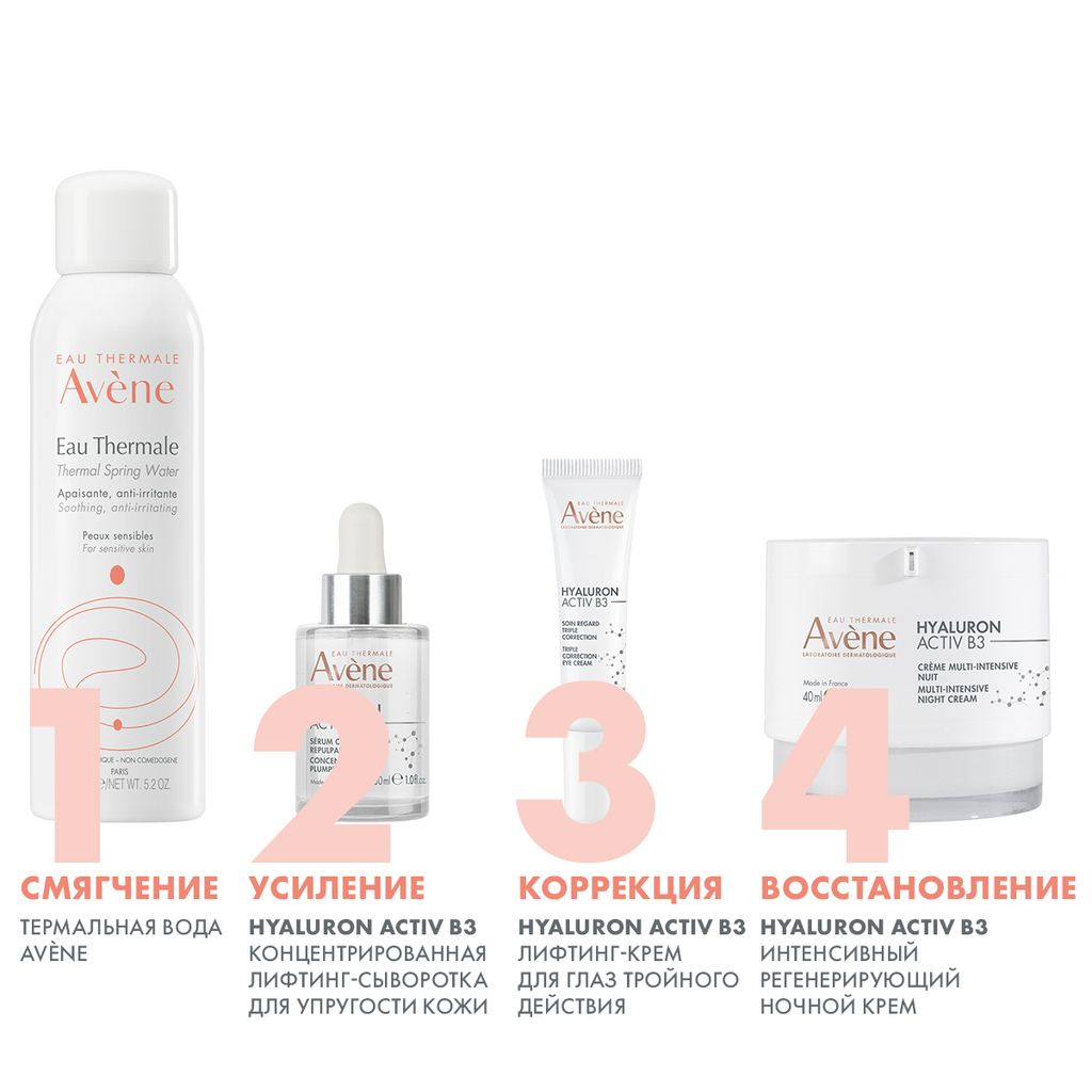 Avene Hyaluron Active B3 Крем интенсивный ночной, крем, регенерирующий, 40 мл, 1 шт.