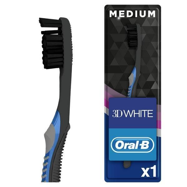 Oral-B 3D White Зубная щетка Whitening Black, средней жесткости, 1 шт.