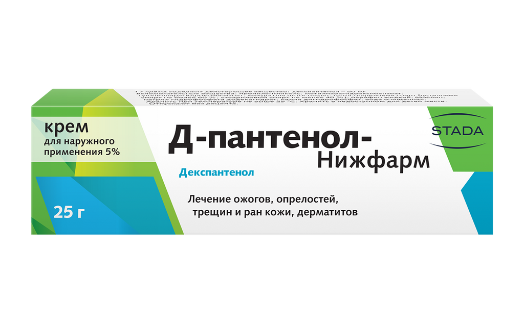 Д-Пантенол-Нижфарм, 5%, крем для наружного применения, 25 г, 1 шт.