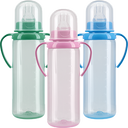 Курносики бутылочка цветная с ручками и силиконовой соской 6+, арт. 11133, цветные, в ассортименте, с силиконовой соской, 250 мл, 1 шт.