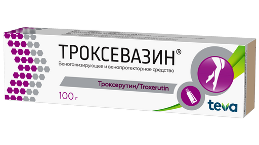 Троксевазин, 2%, гель для наружного применения, 100 г, 1 шт.