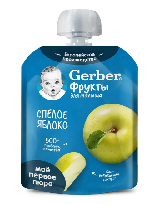 Gerber Пюре Спелое яблоко, для детей с 4 месяцев, 90 г, 1 шт.