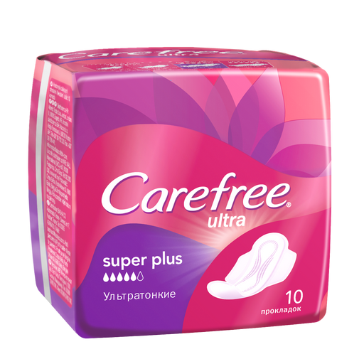 Carefree ultra super plus прокладки женские гигиенические, 10 шт.