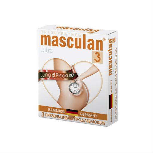 Презервативы Masculan Ultra 3, презервативы, с ребрами и пупырышками, 3 шт.