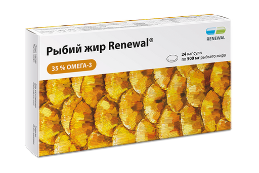 Рыбий жир Renewal, 500 мг, капсулы, 24 шт.