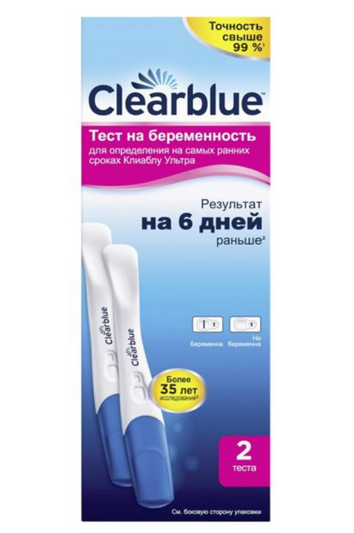 Clearblue Ultra Тест для определения беременности на самых ранних сроках, 2 шт.