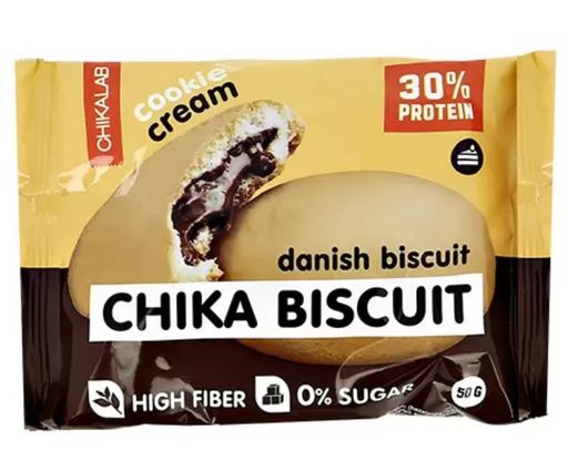 Chikalab Chika Biscuit Печенье протеиновое бисквитное Датский бисквит, печенье, 50 г, 1 шт.