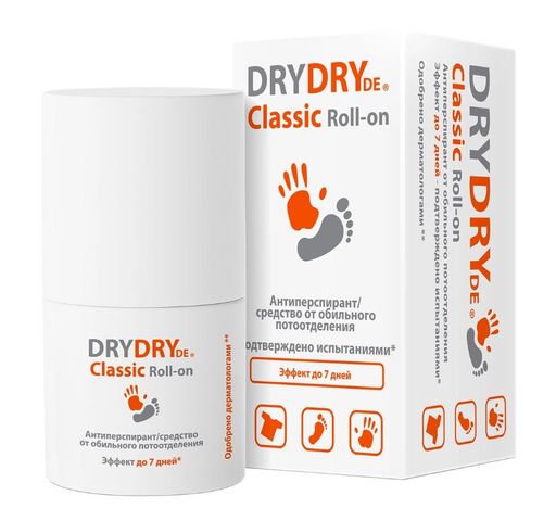 Dry Dry Classic Roll-on средство от обильного потовыделения, део-ролик, 35 мл, 1 шт.
